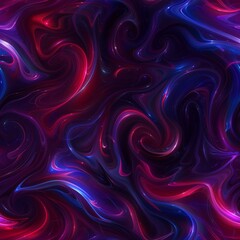 A mesmerizing seamless pattern featuring vibrant swirling neon lights in shades of blue and red. This digital art exudes energy and dynamism, perfect for modern and futuristic designs.