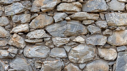 Fototapeta premium Stone wall in disrepair with small rocks space for text