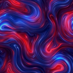 A mesmerizing seamless pattern featuring vibrant swirling neon lights in shades of blue and red. This digital art exudes energy and dynamism, perfect for modern and futuristic designs.