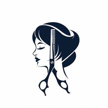 recommend clip art: scissors against the background of a girl's silhouette