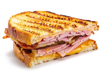 Cuban sandwich variations isolated on white background.