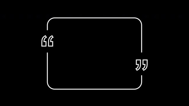 Quote bubble revealing. Speech frame motion background