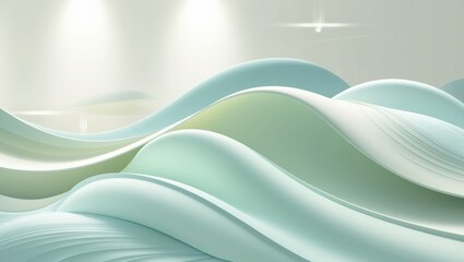 Obraz premium Serene Waves: A Pastel Abstract Composition