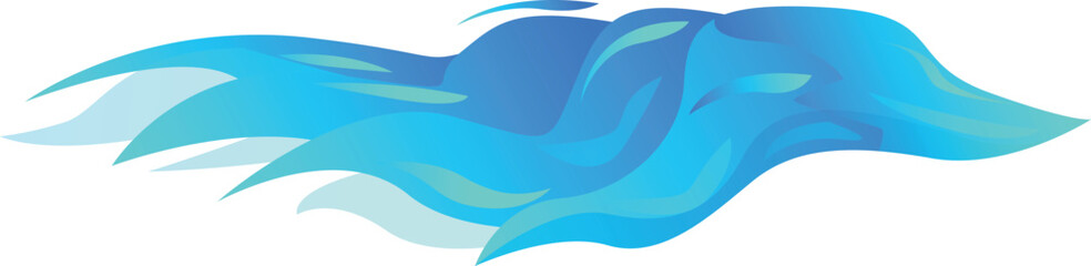 Blue fire burning brightly with a gradient color spreading sideways, creating a sense of motion and energy