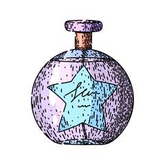 spray perfum bottle female hand drawn. parfum beauty, product floral, woman set spray perfum bottle female vector sketch. isolated color illustration