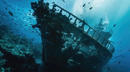 The Dunraven shipwreck and underwater creatures in the Red Sea