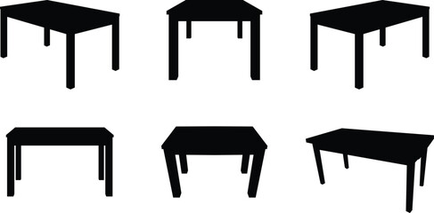 Fototapeta premium A collection of table silhouettes in a variety of positions
