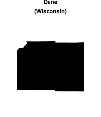 Dane County (Wisconsin) blank outline map