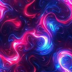 Obraz premium A mesmerizing seamless pattern featuring vibrant swirling neon lights in shades of blue and red. This digital art exudes energy and dynamism, perfect for modern and futuristic designs.
