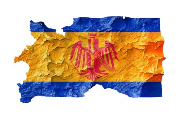 Armenia map with flag colors