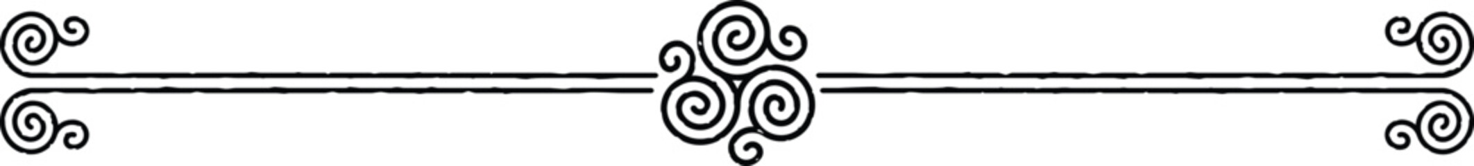 Celtic Double Lines Header - Triskele Spirals