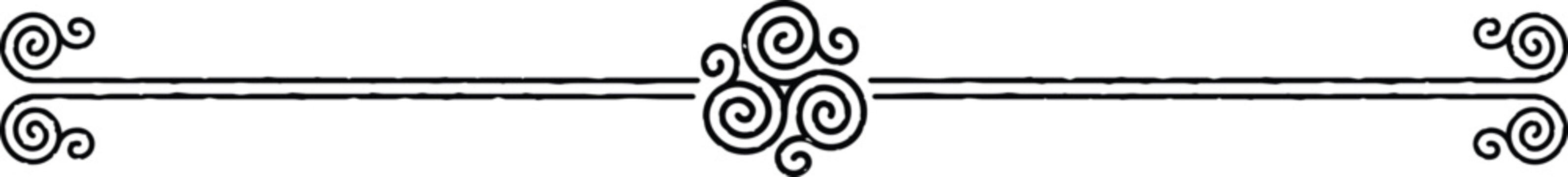 Celtic Double Lines Header - Triskele Spirals