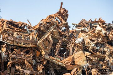 Sa'ad, Israel – May 9 2024, Cars remaining, burned cars after the attack on October 7th by Hamas....