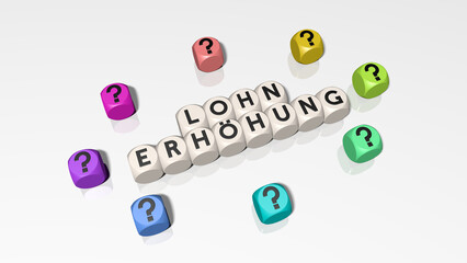 Buchstabenwürfel bilden das Wort Lohnerhöhung