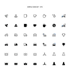 transport delivery and etc simple icon set

