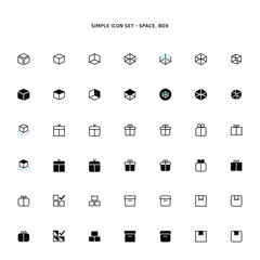 Space and box simple icon set
