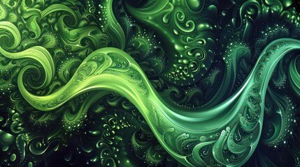 Abstract Background, a vibrant composition of deep jade greens with intricate patterns and smooth transitions, creating a dynamic and sophisticated look.