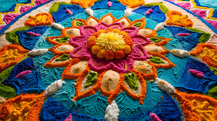 Colorful Diwali rangoli patterns