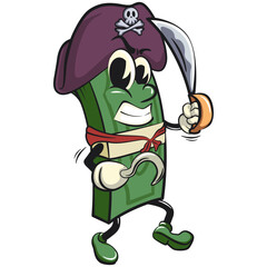 character of a bundle of cash money cartoon vector isolated clip art mascot illustration pirate money, work of hand drawn