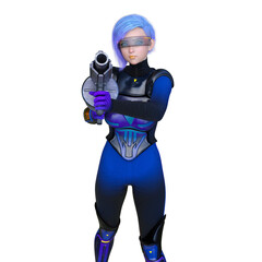 サイバーウーマン　3DCGレンダリング