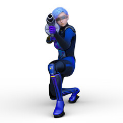 サイバーウーマン　3DCGレンダリング