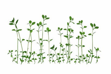 Naklejka premium Freshness: A captivating silhouette outline of cress symbolizing vitality and renewal