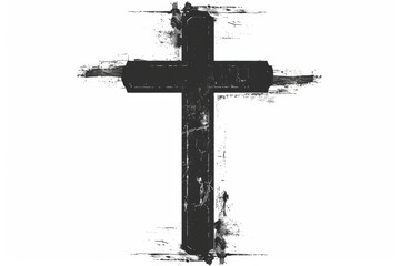 Graceful silhouette of a cross symbolizing hope and faith in light gray