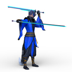 雄狐剣士　3DCGレンダリング