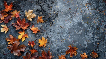 Vibrant Autumn Leaves Background with Space for Custom Text or Design