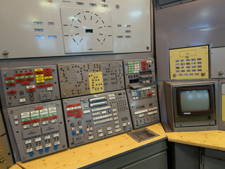 Old control panel of soviet nuclear missile