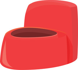 Red potty training chair for babies and toddlers learning to use the toilet, isolated on a white background