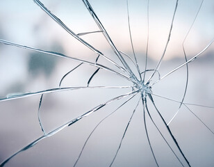 Obraz premium Cracked window.