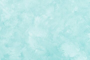 Abstract painted grungy background in seawater or turquoise color. Part of the wall, wallpaper, design element pastel tones