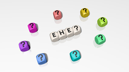 Naklejka premium Buchstabenwürfel bilden das Wort Ehe