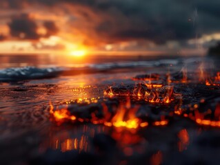 Innovative CGI landscapes, where synthetic and natural elements blend to create otherworldly scenes