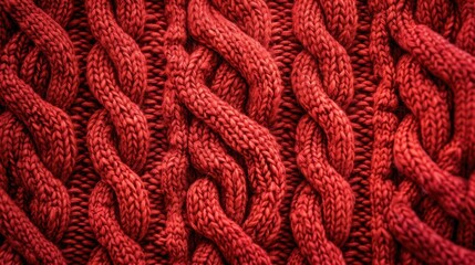 Texture background of red knit wool