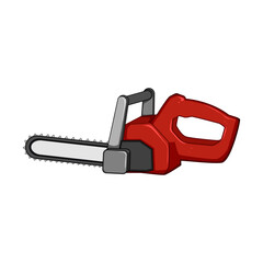 saw chainsaw cartoon. tree cut, arborist wood, power worker saw chainsaw sign. isolated symbol vector illustration