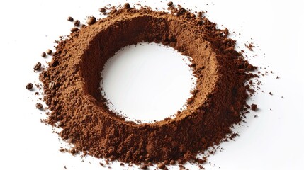 A circular shape of dirt on a clean and smooth white surface, suitable for use in editorial or commercial contexts