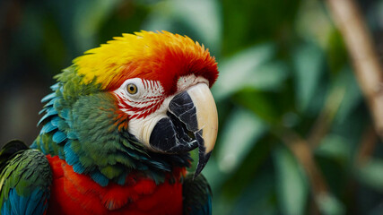 Obraz premium Close-up of a scarlet macaw with vibrant feathers