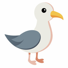 Create a Full Image of Cute Albatross Clipart in White Background | Vector Illustration