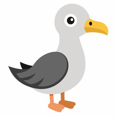 Create a Full Image of Cute Albatross Clipart in White Background | Vector Illustration