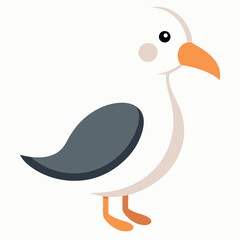 Create a Full Image of Cute Albatross Clipart in White Background | Vector Illustration