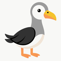 Create a Full Image of Cute Albatross Clipart in White Background | Vector Illustration