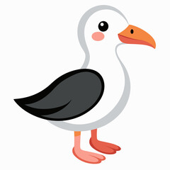 Create a Full Image of Cute Albatross Clipart in White Background | Vector Illustration