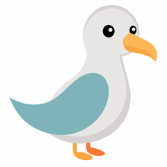 Create a Full Image of Cute Albatross Clipart in White Background | Vector Illustration