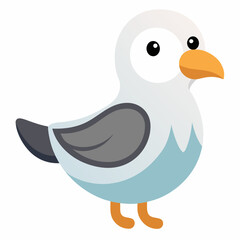 Create a Full Image of Cute Albatross Clipart in White Background | Vector Illustration