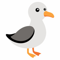 Create a Full Image of Cute Albatross Clipart in White Background | Vector Illustration