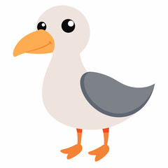 Create a Full Image of Cute Albatross Clipart in White Background | Vector Illustration