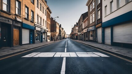 Obraz premium View of an old street with shops, background
