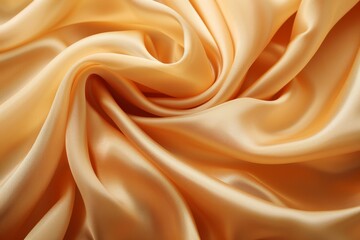 Obraz premium Minimalistic waves of orange satin fabric draping elegantly for a sophisticated background